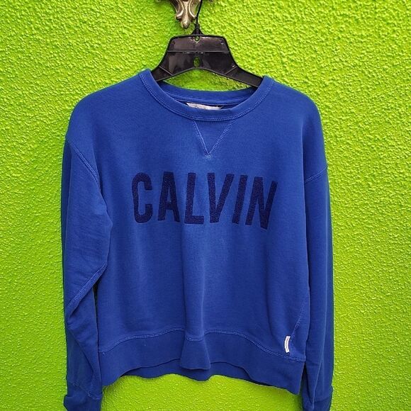 Calvin Klein Blue Crewneck Sweatshirt - Picture 1 of 3